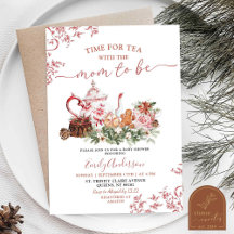 Christmas Red Chinoiserie Tea Party Baby Shower