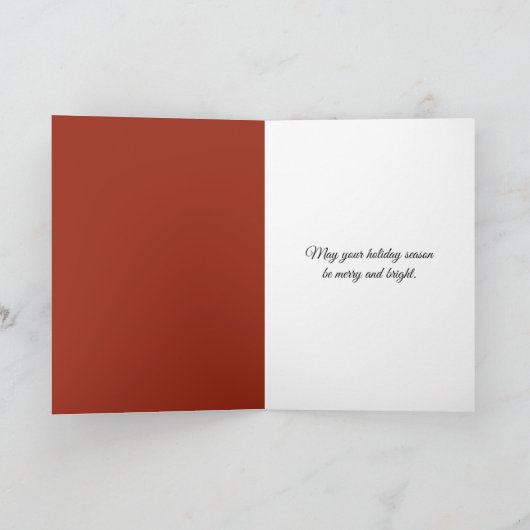 Christmas Red Farm Tractor With Glowing Wreath カード (内部)