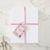 Christmas Red Festive Cute Hand Drawn Doodles ギフトタグ (より糸付き)