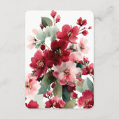  Christmas Red Floral Wedding Details エンクロージャーカード (裏面)