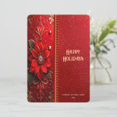 Christmas Red Flower Holiday Card シーズンカード (スタンド正面)