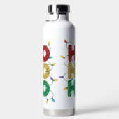 CHRISTMAS RED GOLD GREEN GLITTER LOOK HO HO HO  ウォーターボトル (右面)