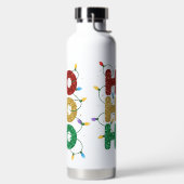 CHRISTMAS RED GOLD GREEN GLITTER LOOK HO HO HO  ウォーターボトル (左面)