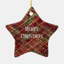 Christmas, Red Gold Green ,White Merry Christmas セラミックオーナメント