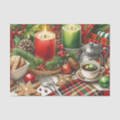 Christmas Red & Green Candlelight with Cookies 薄葉紙 (正面)