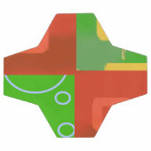 Christmas Red Green Geometric  サッカーボール (フラット)