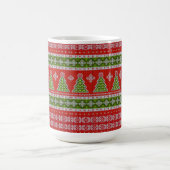 Christmas Red Green Holidays Trendy コーヒーマグカップ (中央)