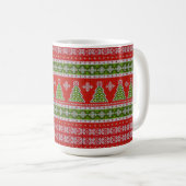 Christmas Red Green Holidays Trendy コーヒーマグカップ (正面右)