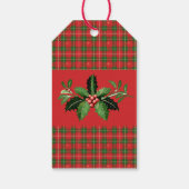 Christmas Red Green Plaid ギフトタグ (裏面)