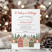 Christmas Red Green Takes A Village Baby Shower  招待状