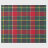 Christmas Red Green Tartan Glossy Holiday  ラッピングペーパー (フラット)