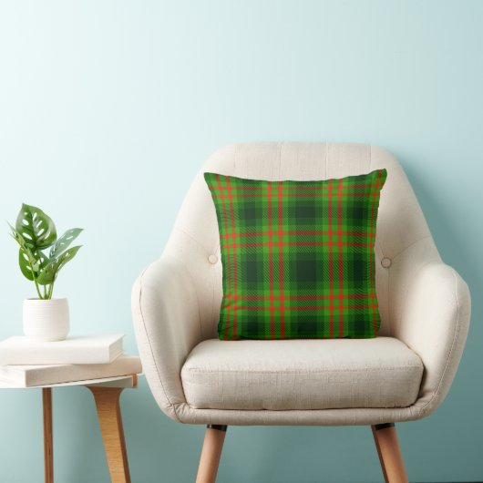 Christmas Red Green Tartan Plaid Seamless Pattern クッション (椅子)