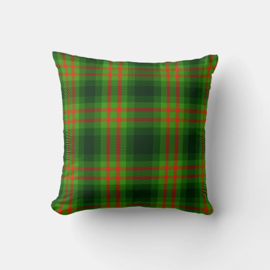 Christmas Red Green Tartan Plaid Seamless Pattern クッション (正面)