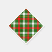 Christmas Red Green White Flannel Plaid Design  スタンダードカクテルナプキン (角)