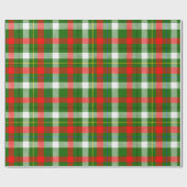 Christmas Red Green White Flannel Plaid Design  ラッピングペーパー (フラット)