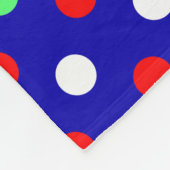 Christmas - Red, Green & White Polka Dots Pattern  フリースブランケット (角)