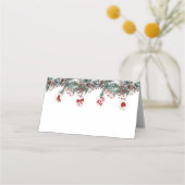 Christmas Red Merry Little Baby Shower プレイスカード (正面)