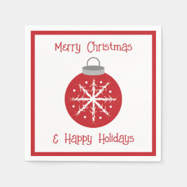 Christmas red ornament スタンダードカクテルナプキン
