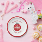 Christmas red ornament ペーパープレート (パーティー)