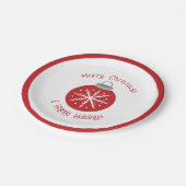 Christmas red ornament ペーパープレート (アングル)