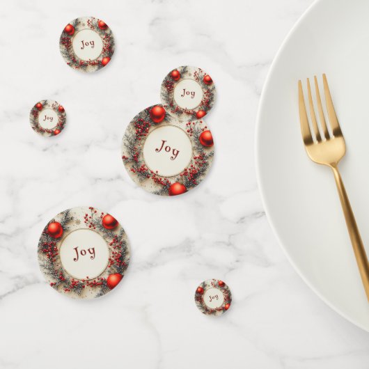 Christmas Red Ornaments Berries Snowflakes コンフェッティ (グループ)