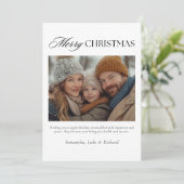 Christmas Red Plaid Family Photo Holiday Card シーズンカード (スタンド正面)