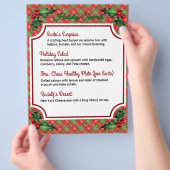 Christmas Red Plaid Restaurant Specials チラシ (手)