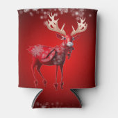 Christmas Red Reindeer Winter Holidays 缶クーラー (正面)
