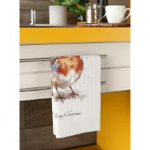 Christmas Red Robin、カスタマイズ可能 キッチンタオル