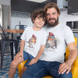 Christmas Red Robin、カスタマイズ可能 Tシャツ