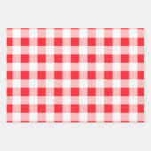 Christmas Red White Check  ラッピングペーパーシート (正面3)