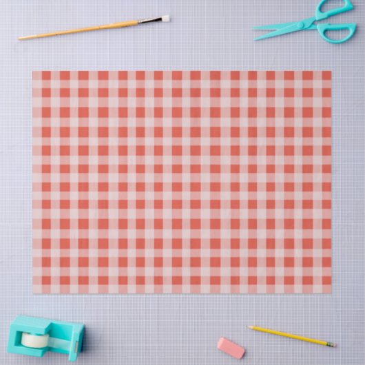 Christmas Red White Gingham 薄葉紙 (クラフト)