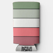 Christmas Red White Green Color On Textured Paper スリム缶クーラー (裏面)