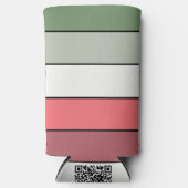 Christmas Red White Green Color On Textured Paper スリム缶クーラー (正面)