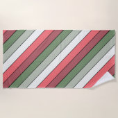 Christmas Red White Green Color On Textured Paper ビーチタオル (正面)