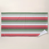 Christmas Red White Green Color On Textured Paper ビーチタオル (正面)