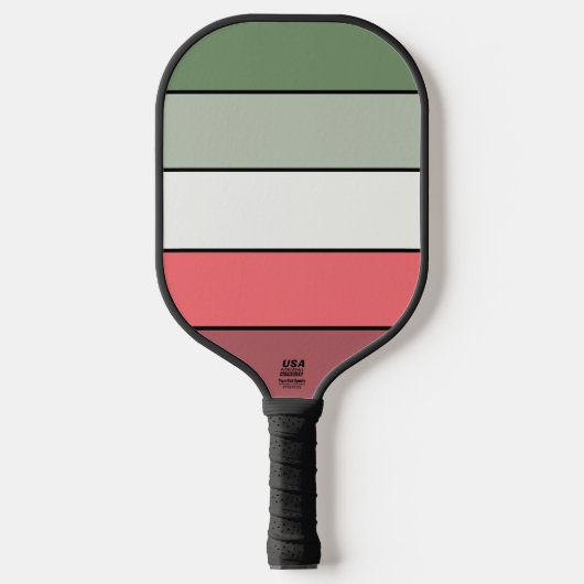 Christmas Red White Green Color On Textured Paper ピックルボールラケット (正面)
