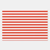 Christmas Red White Green Stripe and Gingham 3 set ラッピングペーパーシート (正面2)