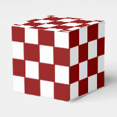 Christmas Red with White Square Pattern Classic フェイバーボックス (正面サイド)