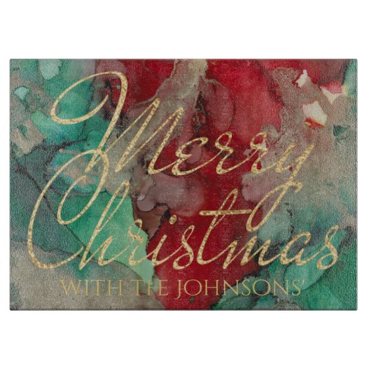 Christmas Reds Greens Golds カッティングボード (正面)