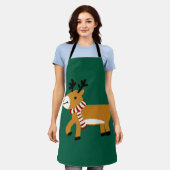 Christmas Reindeer エプロン (着用した状態)