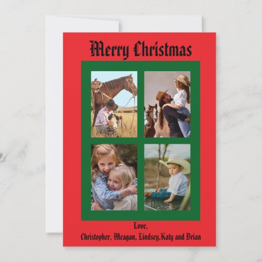 Christmas Reindeer カード (裏面)