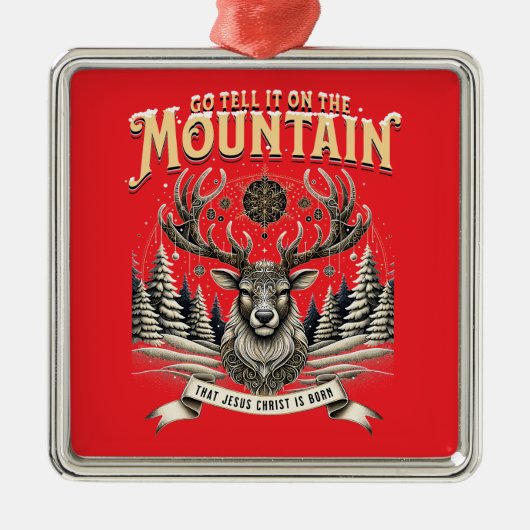 Christmas Reindeer メタルオーナメント (正面)