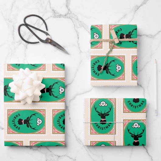 Christmas Reindeer  ラッピングペーパーシート (正面)