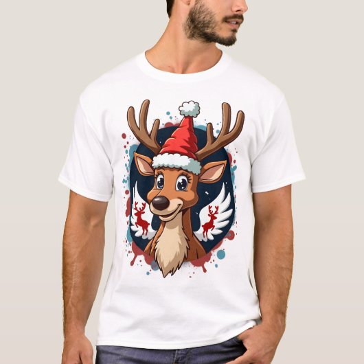 christmas Reindeer (2) Tシャツ (正面)