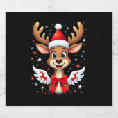 christmas Reindeer (3) スパークリングワインラベル (シングルラベル)