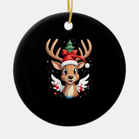 christmas Reindeer (4) セラミックオーナメント (正面)