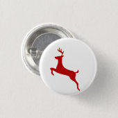 Christmas Reindeer Button - Fun Holiday Stocking S 缶バッジ (正面&裏面)