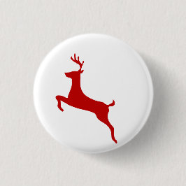 Christmas Reindeer Button - Fun Holiday Stocking S 缶バッジ