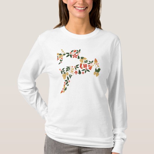 Christmas Reindeer Collage – Festive Holida Tシャツ (正面)